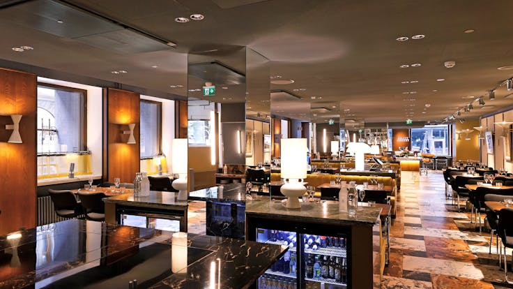 Restaurant in Solo Sokos Hotel Torni in Helsinki Finland with Rockfon Mono Acoustic