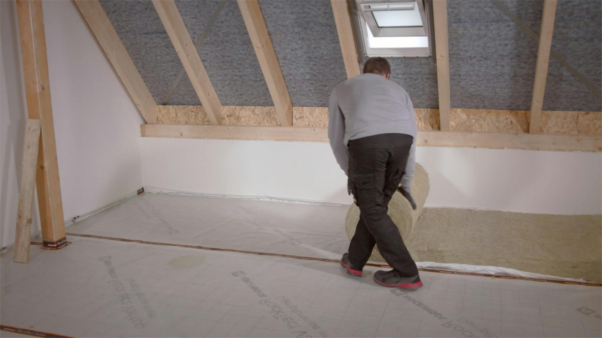 Dachbodendämmung, Verarbeitung, Anleitung, Video, nicht begehbar, wartungsweg, attic insulation, steps, varirock, thumbnail