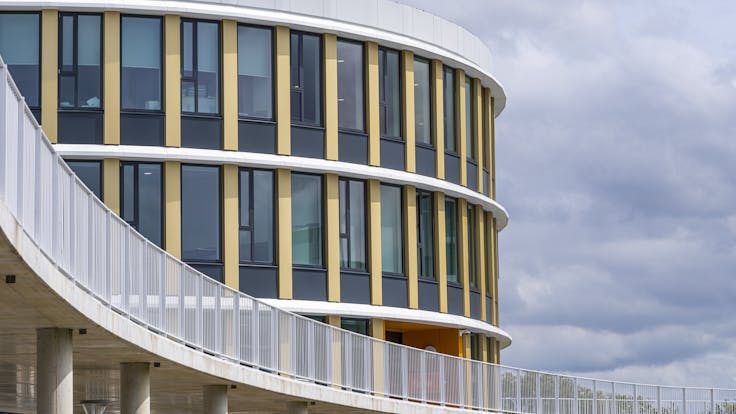 Rockpanel Case Study Porteum Lelystad Rockpanel Colours RAL 3001 RAL 1032 RAL 7016 RAL9005 RAL 0706075