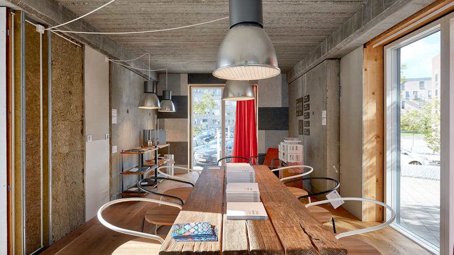 Circular house prototype seen from the inside