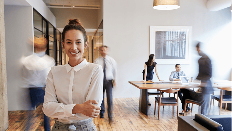 woman smiling in front of the camera