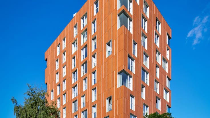 Rockpanel Case Study Rockpanel Woods Custom Trio towers manchester