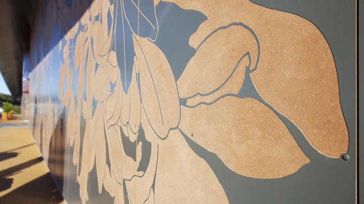 The Flower Bowl Entertainment Centre in Preston, United Kingdom cladded with Rockpanel Colours and Stones facade cladding