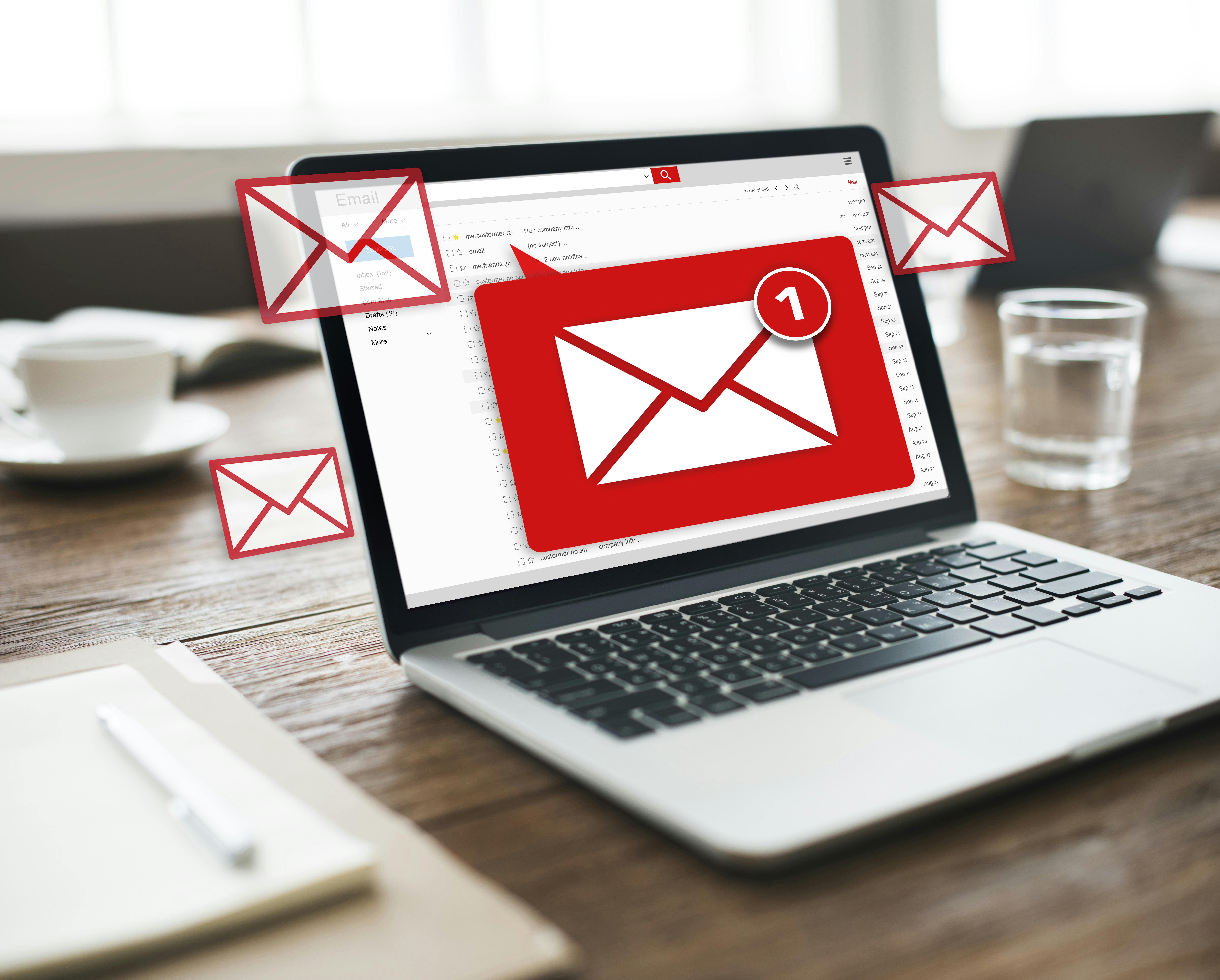 newsletter, social media, email, mail, e-mail, laptop, letter