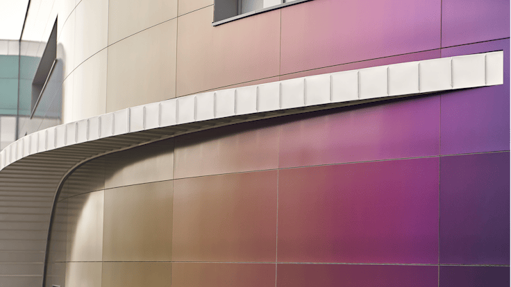 Swimming pool Wodny Park in Tychy, Poland cladded with Rockpanel Chameleon facade cladding