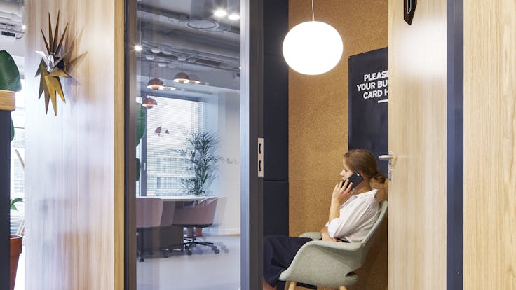 Consulting Room/Meeting Room with Rockfon Mono Acoustic in Spaces Platinium co-working office, Warsaw, Poland