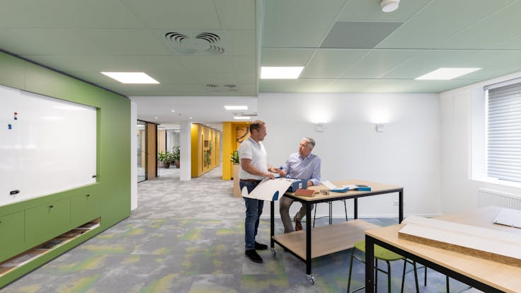 Open Plan Office in Rockfon Office Roermond in Roermond Netherlands with Rockfon Color-all A-Edge