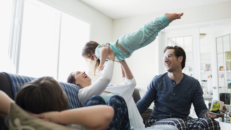 photos, germany, schrägdach broschĂ¼re, family, happy, inside, pyjama