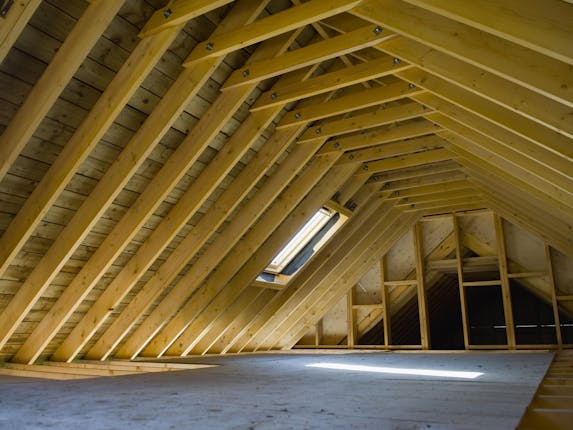 Attic, insulation, wood, construction, beam, room, home, wall