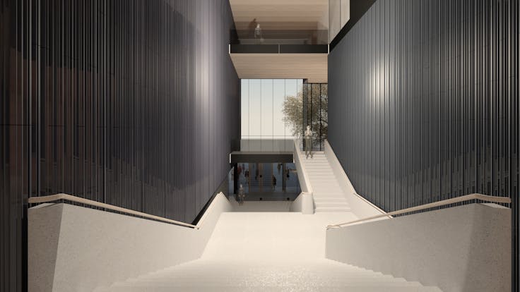 reference, house of music innsbruck, haus der musik innsbruck, visualisation, rendering, staircase, austria