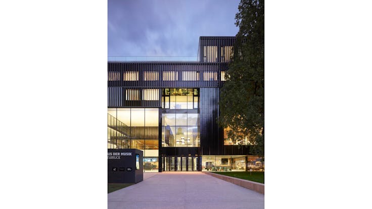 reference, house of music innsbruck, haus der musik innsbruck, entrance area, external wall, ventilated facade, austria