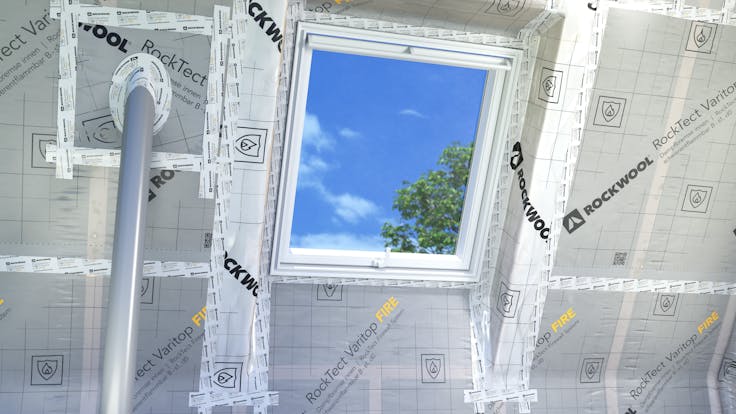 RockTect Firewall System, fire protection, indoor, illustration working steps, window complete, germany