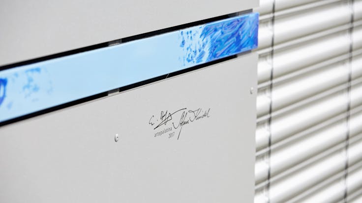 The Christophorus school in Mülheim-Kärlich (Germany) with (engraved) Rockpanel Metallics and Rockpanel Colours exterior cladding boards