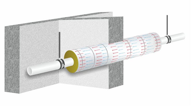 illustration, construction, wall, pipe, conlit 150 u, hvac, pm helfer kompakt, germany