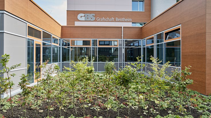 GBS Nordhorn in Nordhorn, Germany cladded with Rockpanel Woods and Chameleon facade cladding
