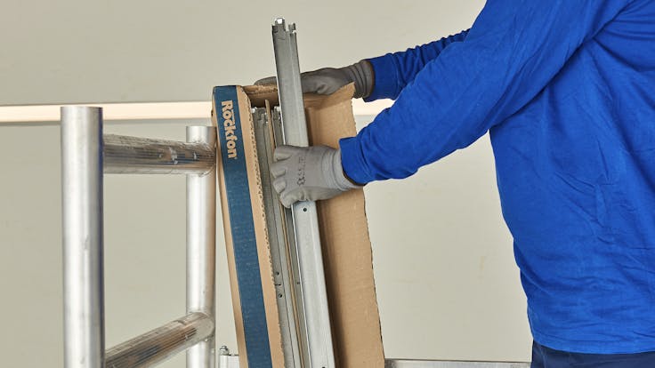 Rockfon Grid Box being opened