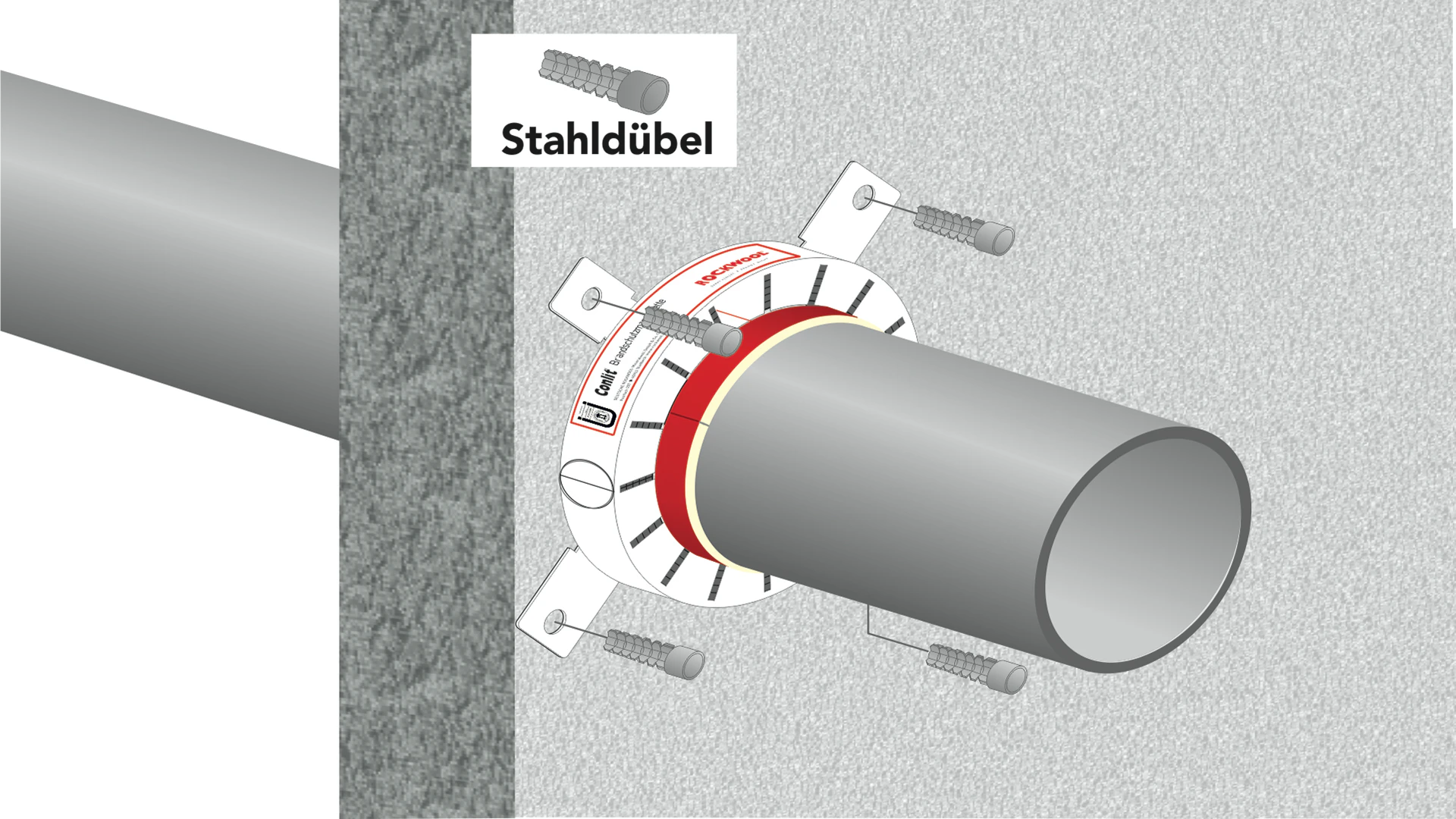 illustration, hvac, conlit brandschutzmanschette, germany, steps