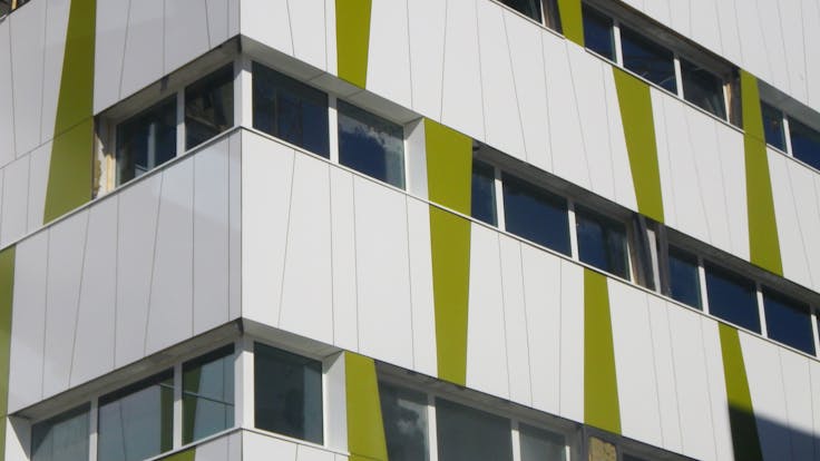 The Fahrenheit building in Montpellier, France with Rockpanel Colours exterior cladding