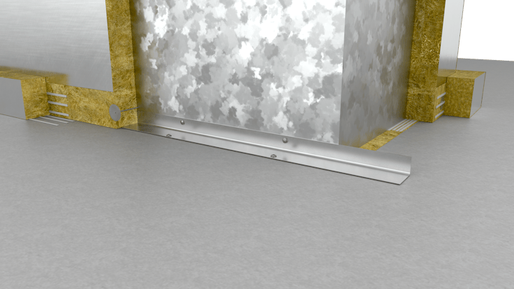 Conlit Duct 120: Fire protection. Duct. Protección contra incendios en conductos metálicos de ventilación y extracción de humos Silver finishing. Acabado gris. Installation process. Proceso de instalación. Paso a paso.