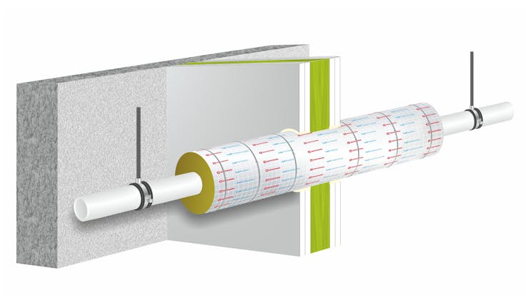 illustration, construction, wall, pipe, conlit 150 u, hvac, pm helfer kompakt, germany
