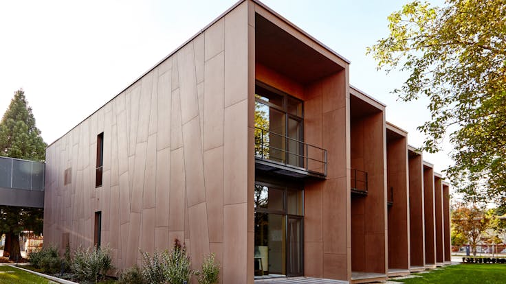 Offices and factory of the Brunner family business in Eggenfelden, Germany with Rockpanel Natural exterior cladding