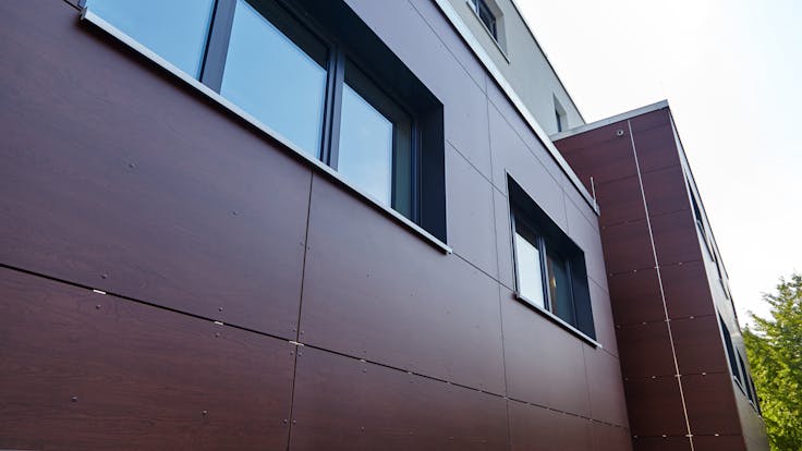 Retirement home in Hameln, Germany cladded with Rockpanel Woods Merbau facade cladding