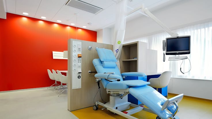 Emma Children's hospital, Amsterdam, the Netherlands, ROCKFON Mono Acoustic, Krios Dznl/D-edge, Sonar D-edge, Hydroclean, OD205 architectuur, Element binnenafbouw, ROCKFON Mono Acoustic