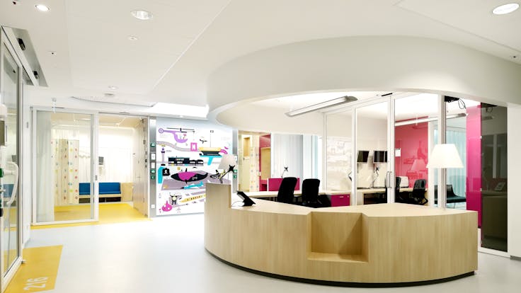 Emma Children's hospital, Amsterdam, the Netherlands, ROCKFON Mono Acoustic, Krios Dznl/D-edge, Sonar D-edge, Hydroclean, OD205 architectuur, Element binnenafbouw, ROCKFON Mono Acoustic