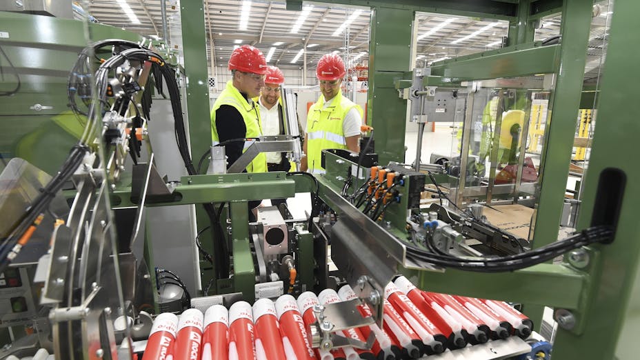 Centre of excellence: ROCKWOOL UK and Ireland Managing Director Nick Wilson (left) is pictured with Product and Technical Solutions Director Ben Peach (centre) and Operations Manager Gareth Leonard inside the new global centre of excellence for fire-stopping at Hams Hall.