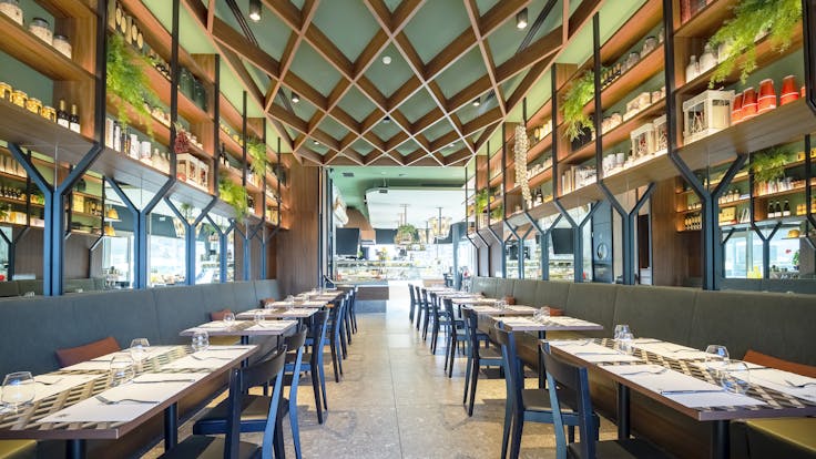 IT, PECK Citylife, Milano, Studio R4M, Leisure, Rockfon Mono Acoustic, Ready Mix Render, Color, Green