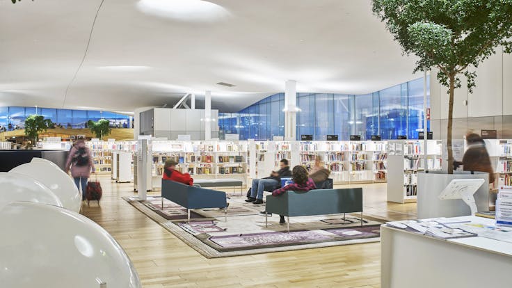 FI, Helsinki Central Library Oodi, Helsinki, ALA Architects, Leisure, Rockfon Mono Acoustic, TE-edge, 1200x1200, White, Library