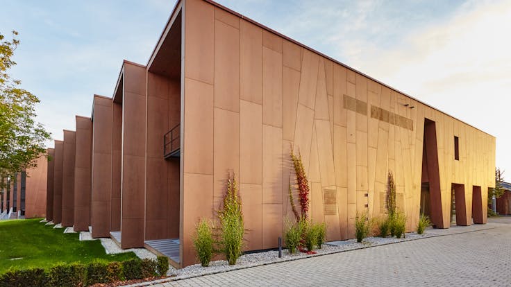 Offices and factory of the Brunner family business in Eggenfelden, Germany with Rockpanel Natural exterior cladding