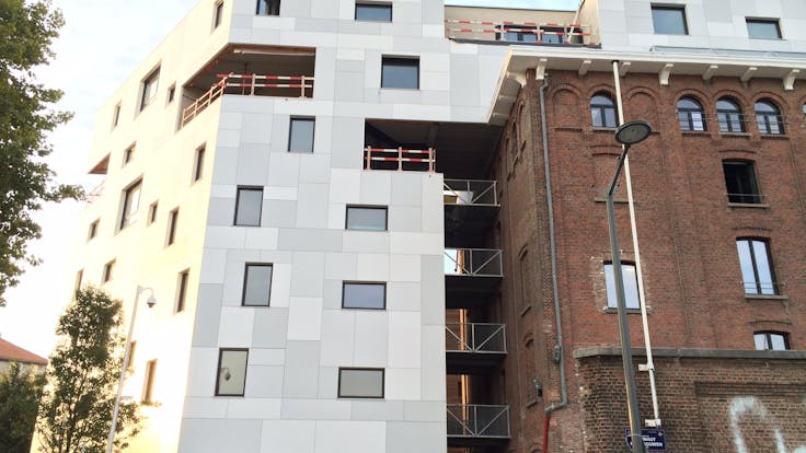 Belle Vue Brewery in Brussels, old brewery transformed into Hotel Belvue. This building is clad with Rockpanel Ply facade cladding.