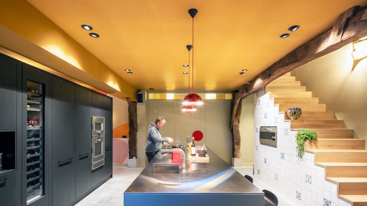 Kitchen in Boerderij, Havelte, the Netherlands in Havelte Netherlands with Rockfon Mono Acoustic TE-Edge