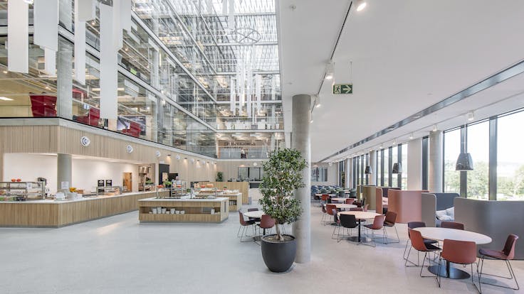 NO, Lysgården, Trondheim, HUS Arkitekter, Office, Rockfon Multiflex Baffle, Rockfon Mono Acoustic, 30x1200, White