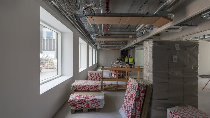 Reference case, Kay Fiskers Plads, REDAir, building site, ITI, technical insulation, office building, construction, fire safe, HVAC, office building, construction,