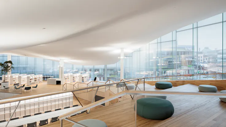 FI, Helsinki Central Library Oodi, Helsinki, ALA Architects, Leisure, Rockfon Mono Acoustic, TE-edge, 1200x1200, White, Library