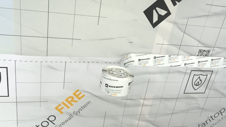 RockTect Firewall System, fire protection, indoor, illustration working steps, tape, germany