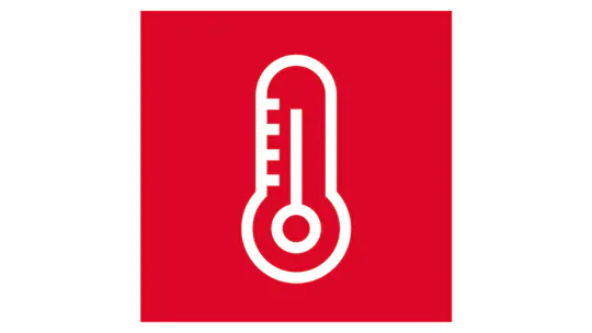 ROCKWOOL Icon mit Thermometer für den Steinwolle-Vorteil Wärmeschutz