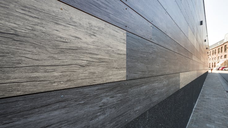 Sale de Sports in Celles, Belgium cladded with Rockpanel Woods facade cladding