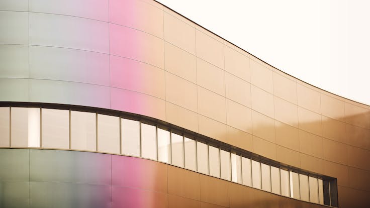 Swimming pool Wodny Park in Tychy, Poland cladded with Rockpanel Chameleon facade cladding