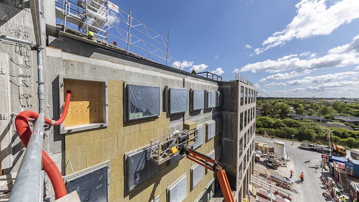 Reference case, Kay Fiskers Plads, REDAir, building site, GBI, facade, office building, construction,