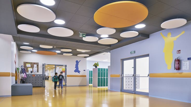 Complex of primary school and kindergarten,Poland,Wysoka,1.0000 m²,Monika Robaszko-Kowalska,Biuro Achitektoniczne Metropolis,Bartosz Makowski,ROCKFON Color-all,ROCKFON Eclipse,600x600,charcoal 09