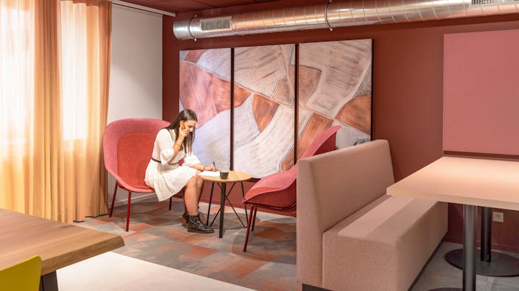 Canteen in Rockfon Office Roermond in Roermond Netherlands with Rockfon Color-all A-Edge