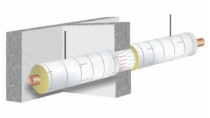 illustration, construction, wall, pipe, conlit 150 u, hvac, pm helfer kompakt, germany
