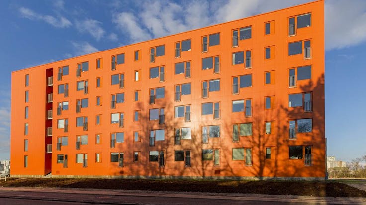 'Design City' in Kolding, Denmakr covered with Rockpanel Colours exterior cladding boards