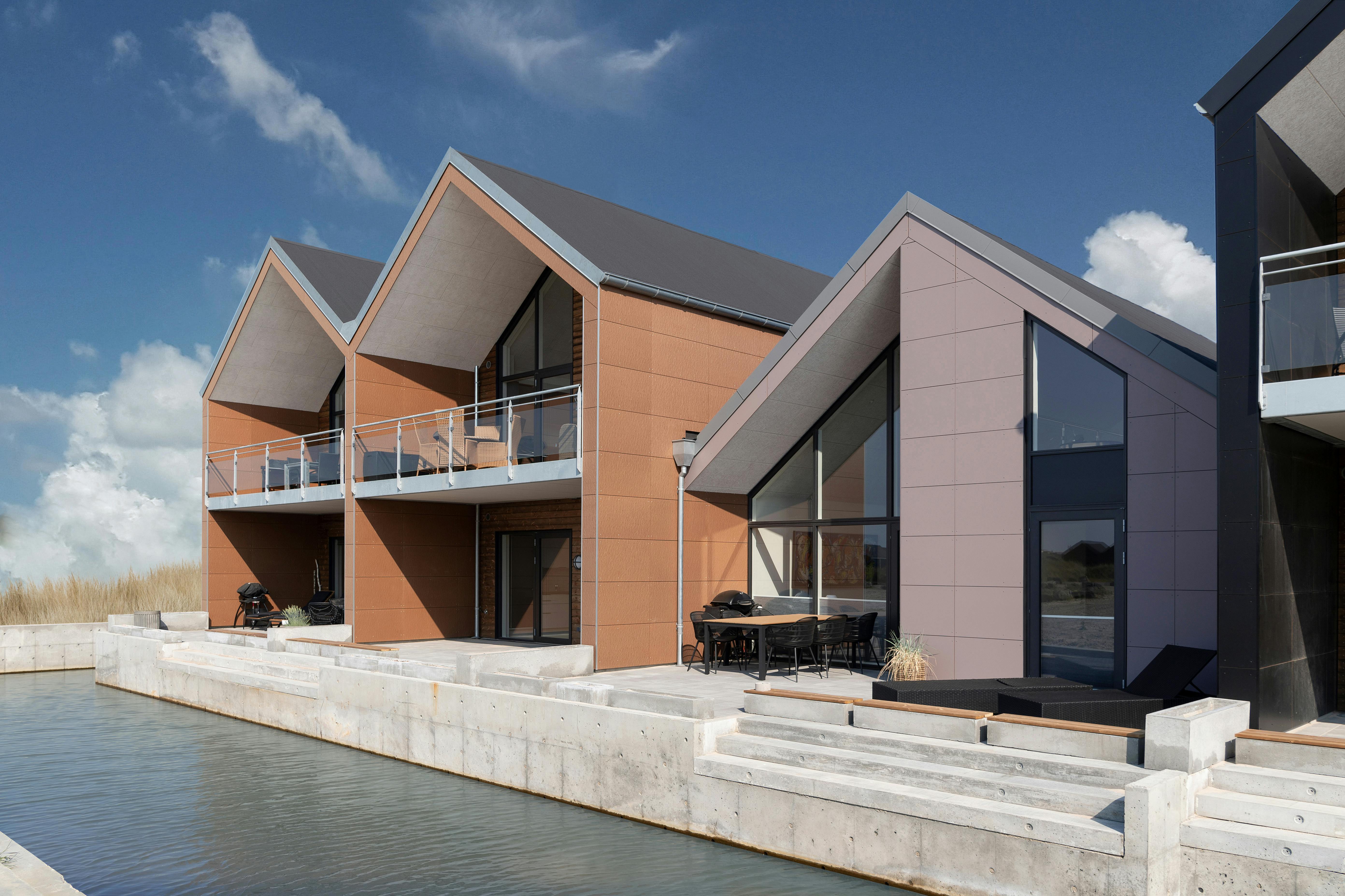 Rockpanel Case Study Langsand Langs Vand Rockpanel Natural, Rockpanel Colours RAL 9005 and RAL 0405005