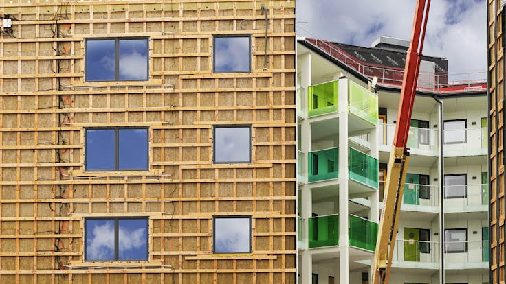 Reference case, Sweden, Linköping, Valla Berså, KL-trä, massive wood, REDAir FLEX, apartments