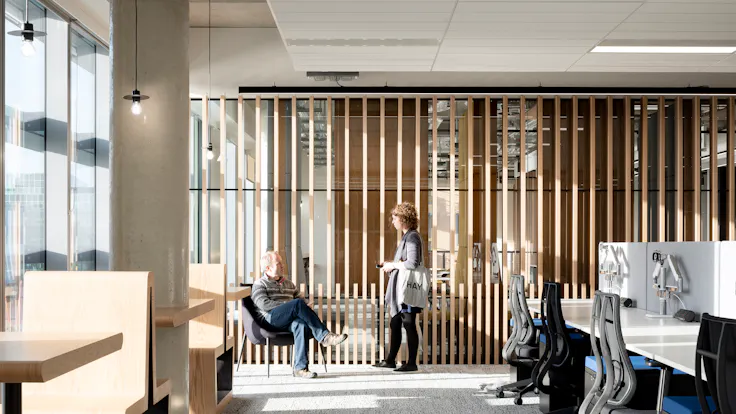 DocuSign headquarters, Dublin, Ireland. Tropic with open plenum ceiling, adjoining meeting room with Mono Acoustic