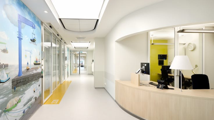 Emma Children's hospital, Amsterdam, the Netherlands, ROCKFON Mono Acoustic, Krios Dznl/D-edge, Sonar D-edge, Hydroclean, OD205 architectuur, Element binnenafbouw, ROCKFON Mono Acoustic